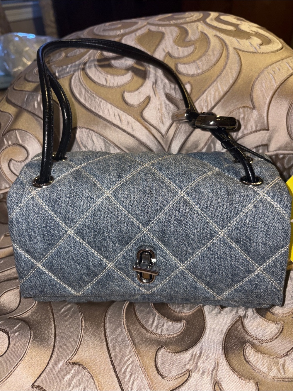 MARC JACOBS THE QUILTED DENIM MINI DUAL SHOULDER BAG NWT